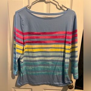 Talbots color block 3/4 sleeve top